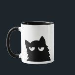 Judging Black Cat Funny Minimal Cat Design Tasse<br><div class="desc">A funny minimalist black cat with a judging expression and unimpressed eyes. This sarcastic cat design perfectly captures that classic cat attitude everyone loves. Simple, clean, and expressive, this design is great for people who love cats with personality. Perfect for introverts, cat lovers, and anyone who enjoys humorous animal designs....</div>