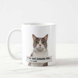 Judging Cat Sarcastic Quote Minimal Art Kaffeetasse