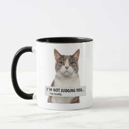 Judging Cat Sarcastic Quote Minimal Art Tasse
