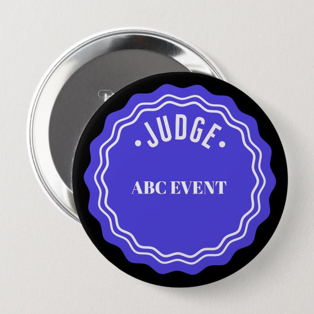 Judging Contest Modern Ribbon Judge Button (Vorne & Hinten)