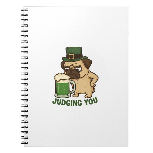Judging You Pug St.Patrick's Day Notizblock (Vorderseite)