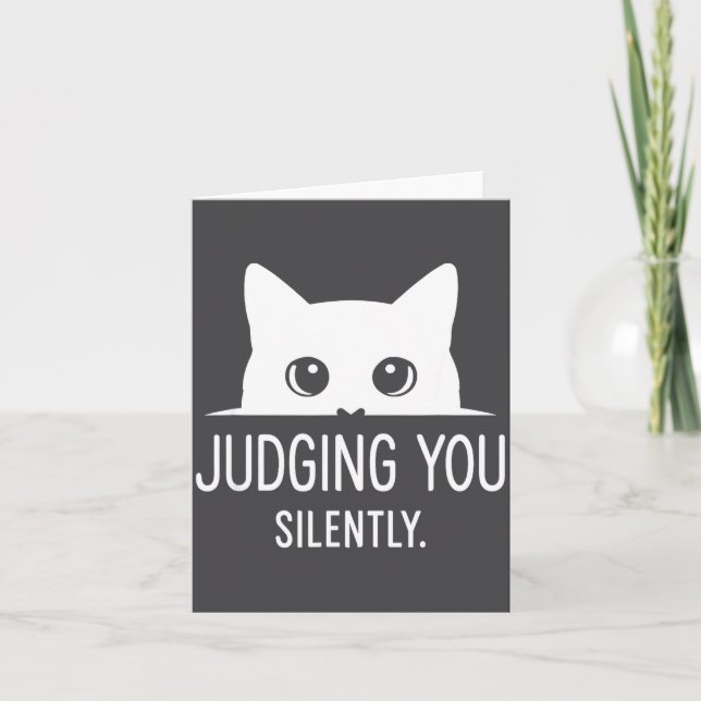 Judging You Silently - Funny Cat  Karte (Vorderseite)