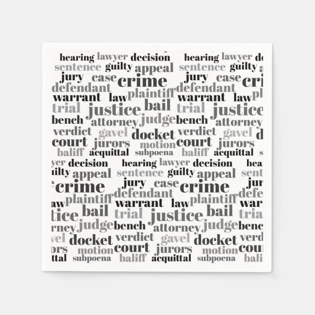 Judicial Legal Terns Word Cloud Design Serviette (Vorderseite)