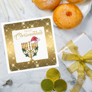 jüdisch Hanukkah Celebration Merry Chrismukkah Serviette