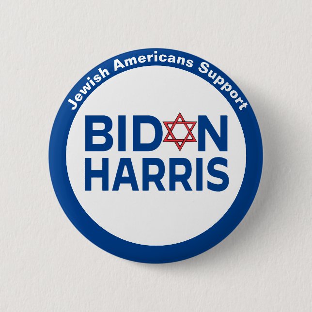 Jüdische Amerikaner unterstützen Biden Harris Button (Vorderseite)