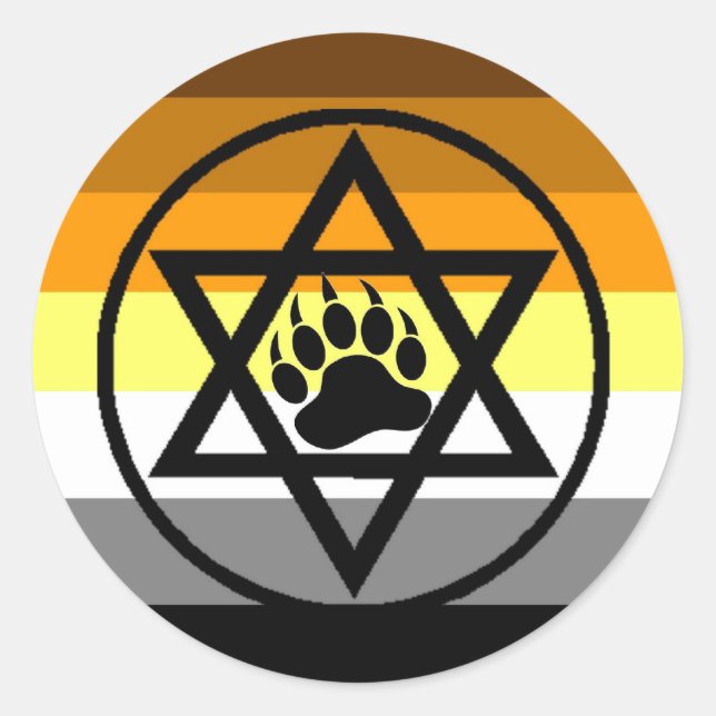 Jüdische Bärn-Stolz-Flagge Runder Aufkleber (Vorderseite)