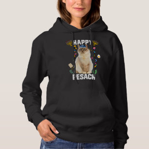 Jüdische Cat Kippah Happy Pesach Matzah Pessach Ho Hoodie