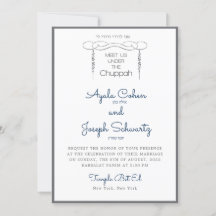 Jüdische Chuppah Navy & Charcoal Wedding Einladung