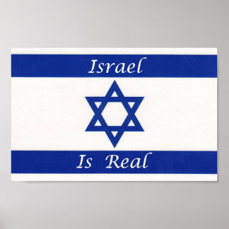 Jüdische Flagge - Israel ist real - Hebräischer is Poster