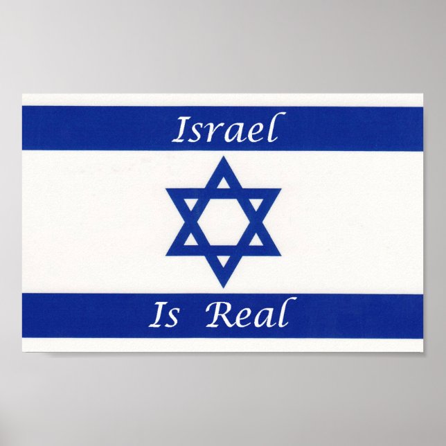 Jüdische Flagge - Israel ist real - Hebräischer is Poster (Vorne)