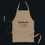 Jüdische Frau Geschenk-Schürze Balabust<br><div class="desc">Alle wir wissen,  wem verantwortlich für die Küche ist. Feiern Sie Ihren Kommandanten - herein - Leiter mit dieser "Balabusta" Schürze für die Frau,  die sie alle hat.</div>