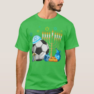 Jüdische Fußball-Menora Hanukkah Chanukka Sport lu T-Shirt