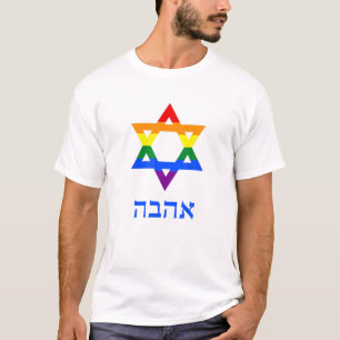 Jüdische Gay-Geschenkstern der hebräischen Liebe D T-Shirt