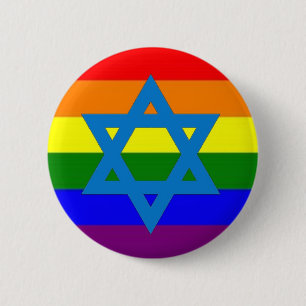 Jüdische Gay Pride-Flagge Button
