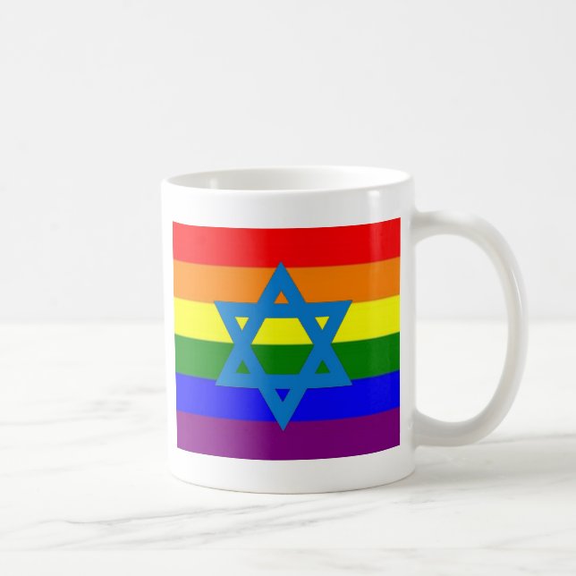 Jüdische Gay Pride-Flagge Kaffeetasse (Rechts)