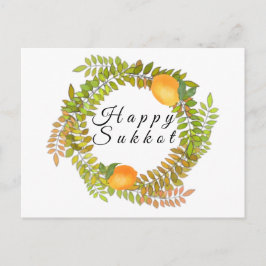 Jüdische Happy Sukkot Zitronen und Blätter Postkarte