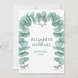 Jüdische Hochzeit Chuppah Eucalyptus Foliage Green Einladung