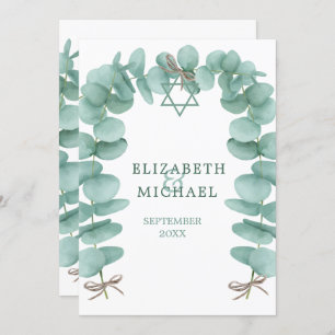 Jüdische Hochzeit Chuppah Eucalyptus Foliage Green Einladung