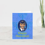 Jüdische Karte<br><div class="desc">Barack Obama jüdischer Yarmulke-Chanukka-Jude-hebräischer Davidsstern Feiertags-Israel-Präsidenten Card</div>