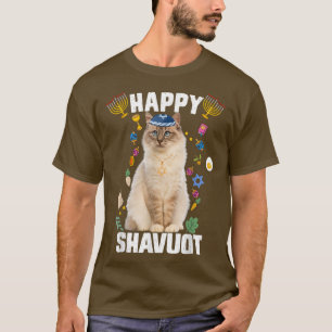 Jüdische Kat kippah Happy Shavuot Matzah Shavuot H T-Shirt