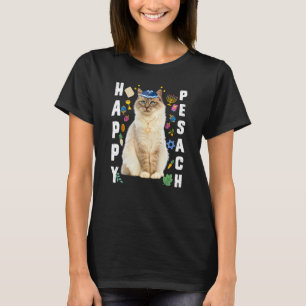 Jüdische Katze Kippah Frohes Pesach Matzah Pessach T-Shirt