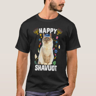 Jüdische Katze Kippah Frohes Schawuot Matze Schawu T-Shirt