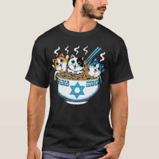 Jüdische Katzen Ramen Kätzchen Anime Chanukka Hanu T-Shirt
