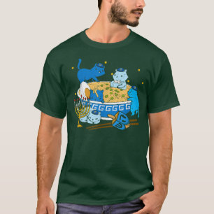 Jüdische Katzen Ramen Kitten Anime Hanukkah Pajama T-Shirt