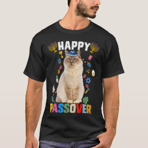 Jüdische Katzenkippah Happy Pessach Matzah Pessach T-Shirt