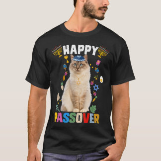 Jüdische Katzenkippah Happy Pessach Matzah Pessach T-Shirt