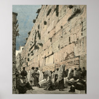 Jüdische Klagemauer Kotel Buraq Jerusalem Vintage Poster