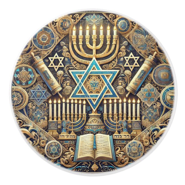 Jüdische Knöpfe und ziehen Keramikknauf (Vorderseite)