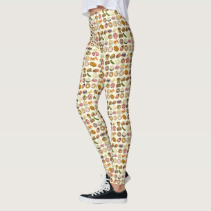Jüdische Küche Feiertag Abendessen Fossilien Print Leggings