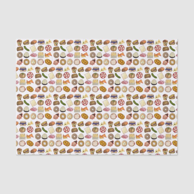 Jüdische Küche Feiertag Abendessen Fossilien Print Seidenpapier (Vorderseite)