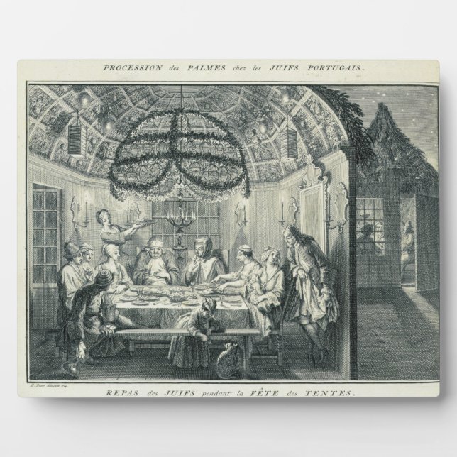 Jüdische Mahlzeit Während des Festes der Tabernacl Fotoplatte (Vorderseite)