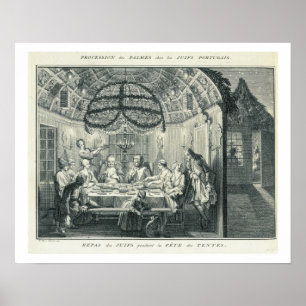 Jüdische Mahlzeit Während des Festes der Tabernacl Poster