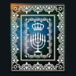 Jüdische Menorah Kronen Imitate Papercut Kunstdruc Fotodruck<br><div class="desc">Zeigen Sie diesen atemberaubenden Kunstdruck im Rahmen Ihrer Wahl. Dieses weiße Imitat verleiht dem Papierschnitt eine beliebige Hintergrundfarbe.</div>