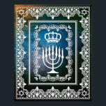 Jüdische Menorah Kronen Imitate Papercut Kunstdruc Fotodruck<br><div class="desc">Zeigen Sie diesen atemberaubenden Kunstdruck im Rahmen Ihrer Wahl. Dieses weiße Imitat verleiht dem Papierschnitt eine beliebige Hintergrundfarbe.</div>