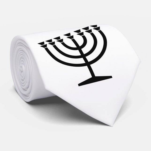 Jüdische Menorah (Symbol des Judentums) Krawatte (Gerollt)
