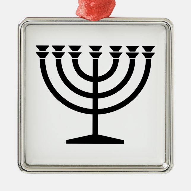 Jüdische Menorah (Symbol des Judentums) Ornament Aus Metall (Vorne)