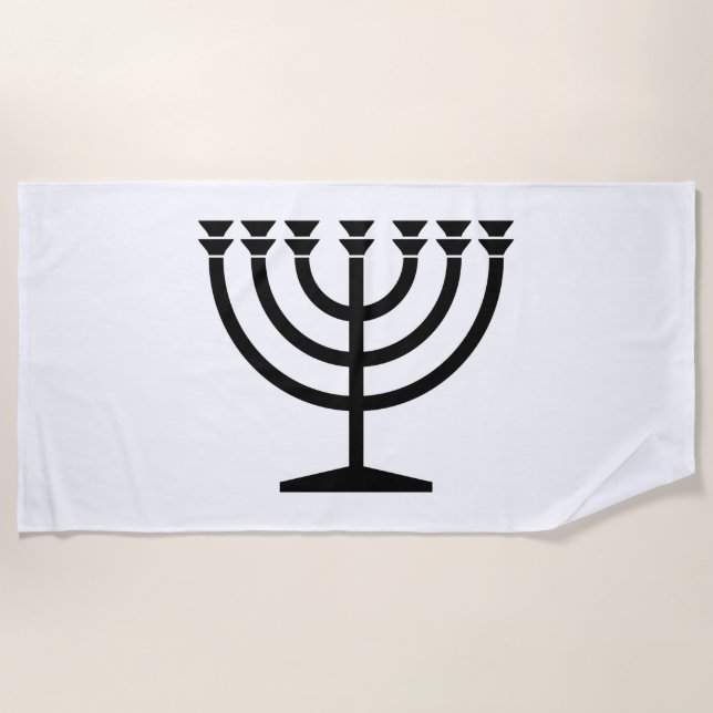 Jüdische Menorah (Symbol des Judentums) Strandtuch (Vorderseite)