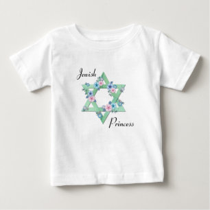 Jüdische Prinzessin Star von David mit pastellfar Baby T-shirt