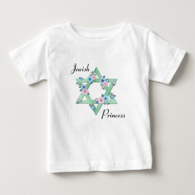 Jüdische Prinzessin Star von David mit pastellfarb Baby T-shirt (Vorderseite)
