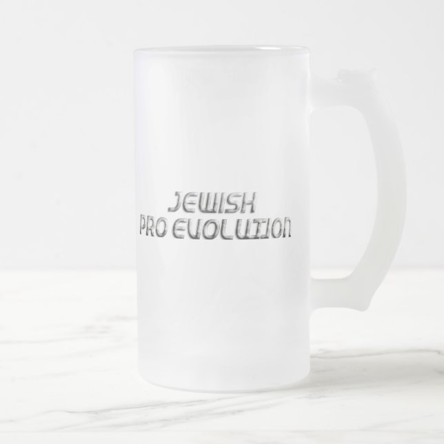 Jüdische Pro-Evolution Mattglas Bierglas (Rechts)