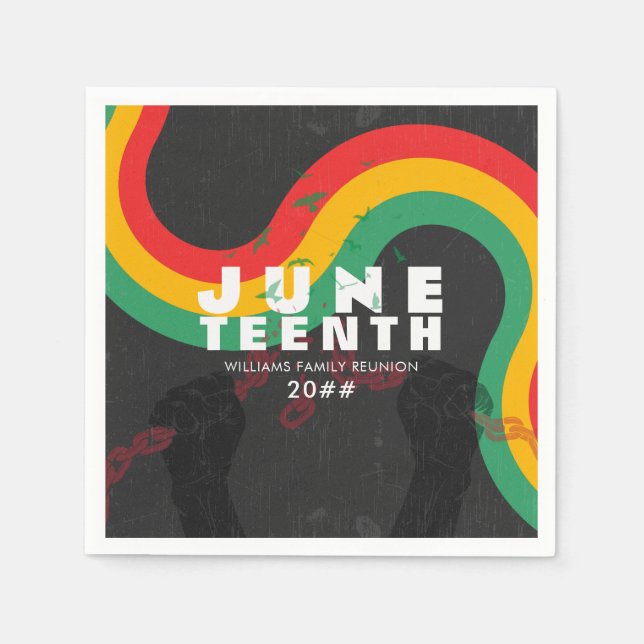 Jüdische Schwarze Geschichte 1865 Freiheitsfeier Serviette (Vorderseite)