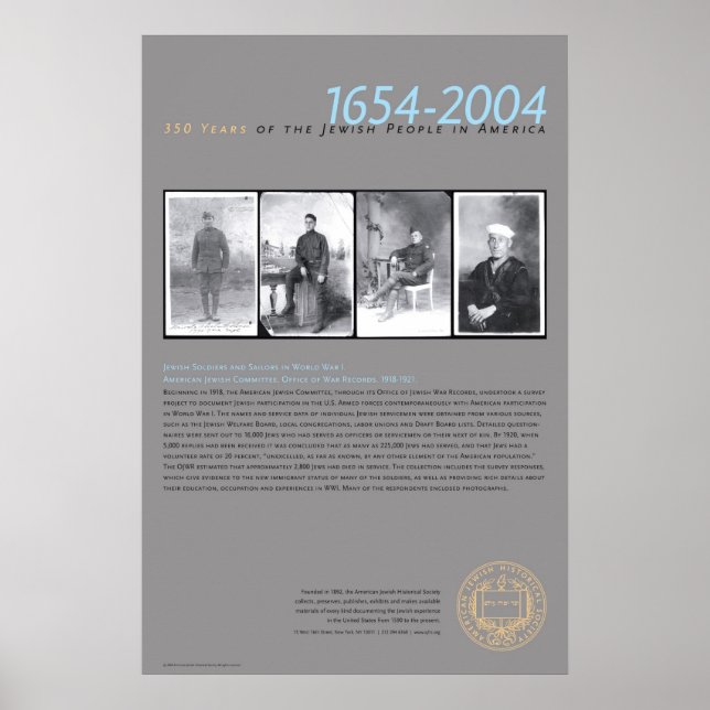 Jüdische Soldaten und Seeleute im Ersten Weltkrieg Poster (Vorne)