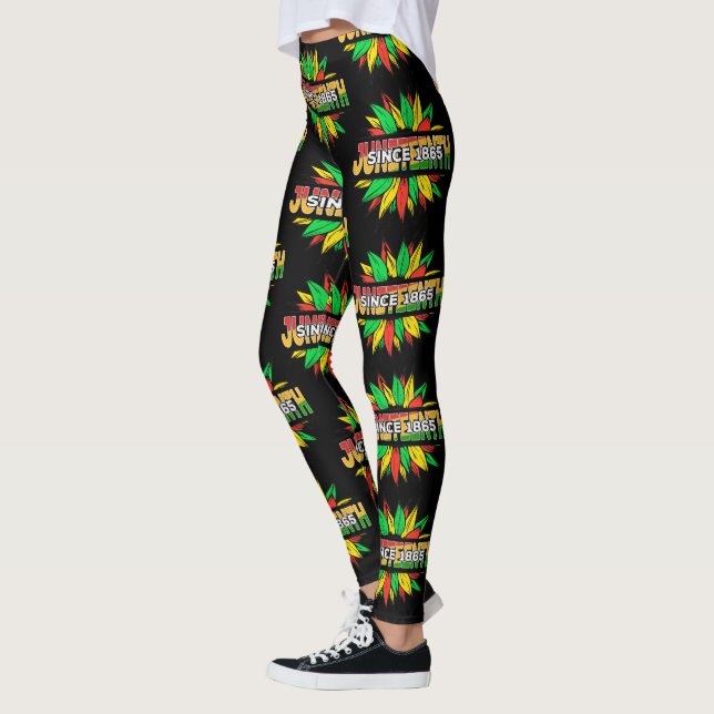 Jüdische Sonnenblume 1865 Emanzipation Afrikanisch Leggings (Links)