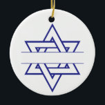 jüdische Star Keramik Ornament<br><div class="desc">Bringen Sie Hanukkah ein schönes Licht mit einem Atemberaubenden neuen Stern von David!</div>