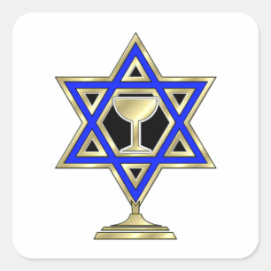 jüdische Star Quadratischer Aufkleber