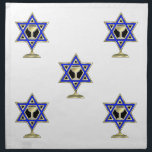 jüdische Star Serviette<br><div class="desc">Jewish ohrts and gift ideas featuring beautiful Jewish Star of David with a wine glass in the center.</div>